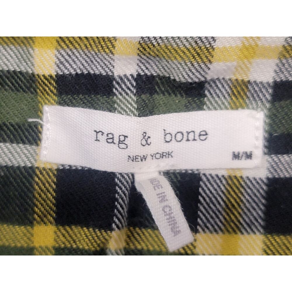 Rag & Bone Kellen Plaid Midi Shirt Dress Green Zip Front Collared Womens M - Picture 9 of 12